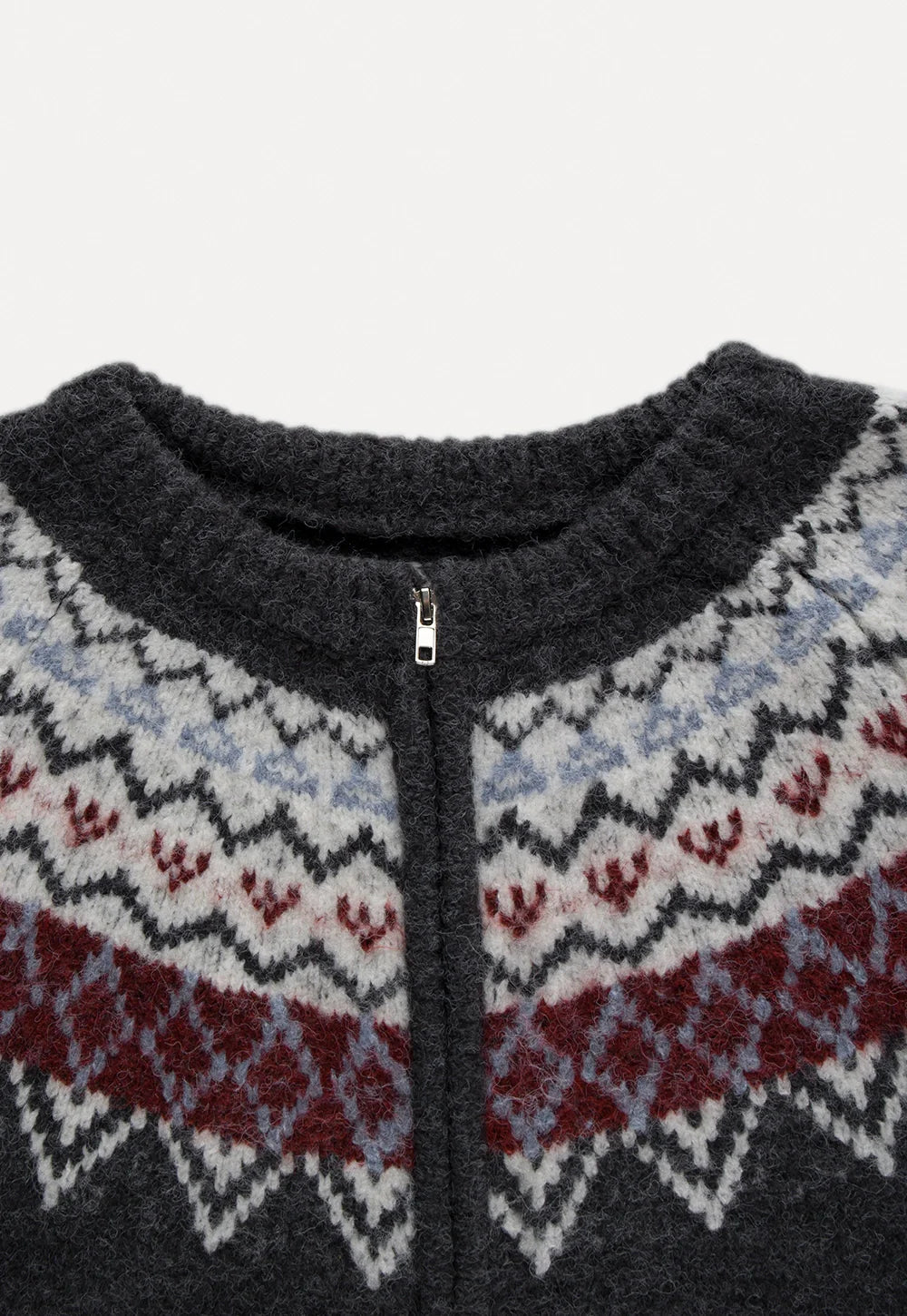 Fair Isle Fermuarlı Hırka