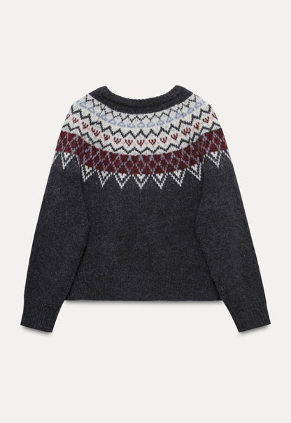 Fair Isle Fermuarlı Hırka